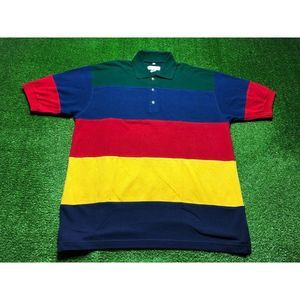 Vintage 90s Sauce Boyne Men's Short Sleeve Polo Retro Striped Size Medium